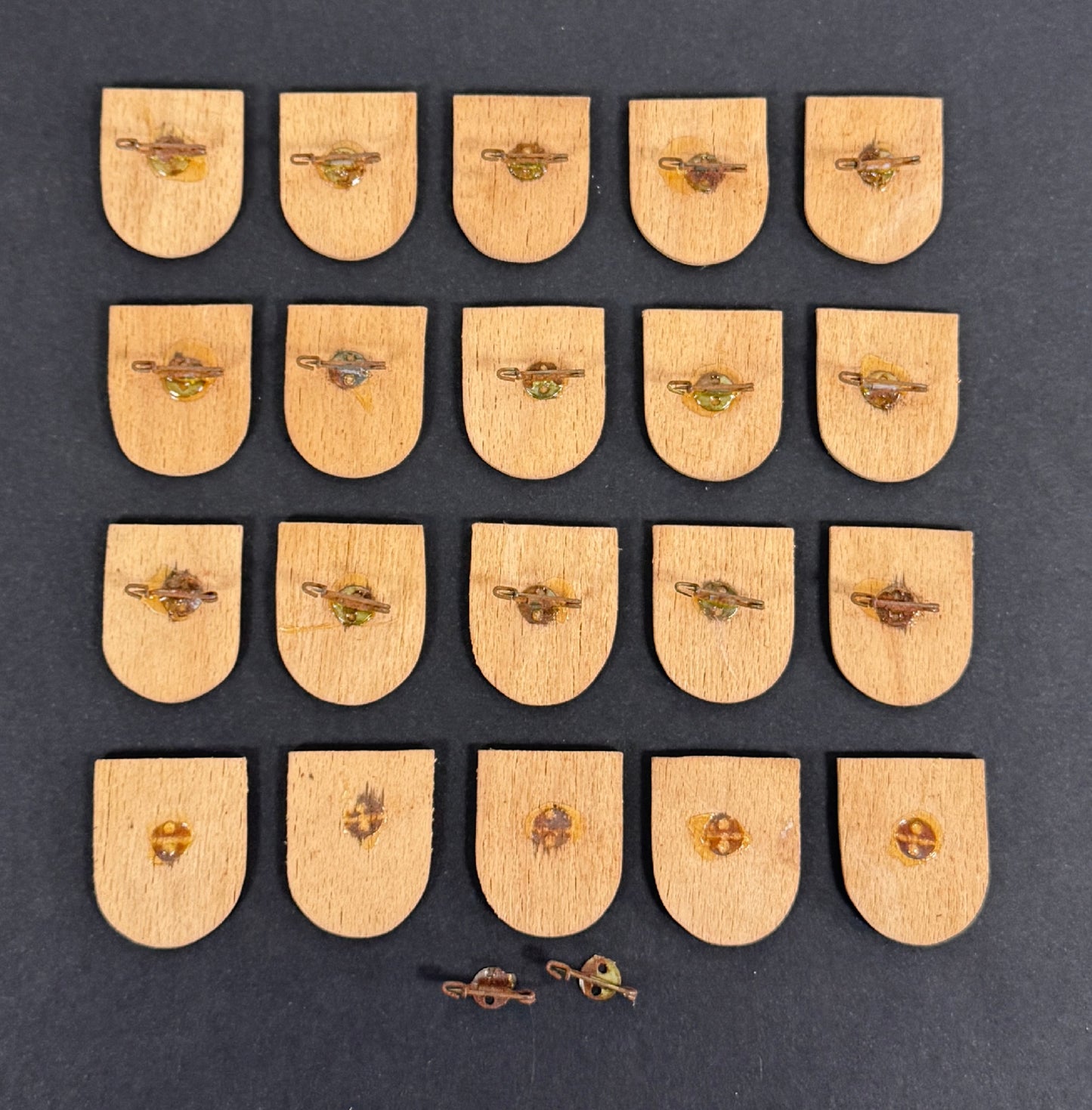 Third Reich Gau Baden Handwerker WHW Tinnie Shield Badges – A rare set of Winter-Hilfs-Werk (WHW) donation badges (tinnies...