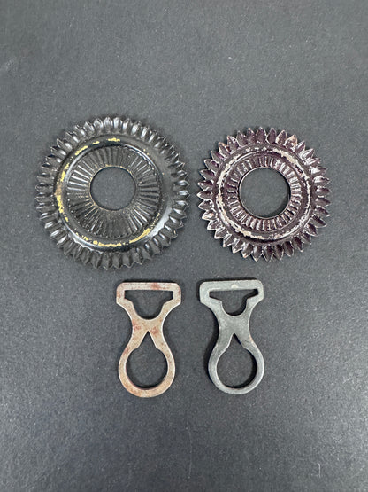WW1 German Prussian Army Pickelhaube Spare Parts Cockades & Chin Strap Hinges – Imperial German, Prussian, Pickelhaube spa...