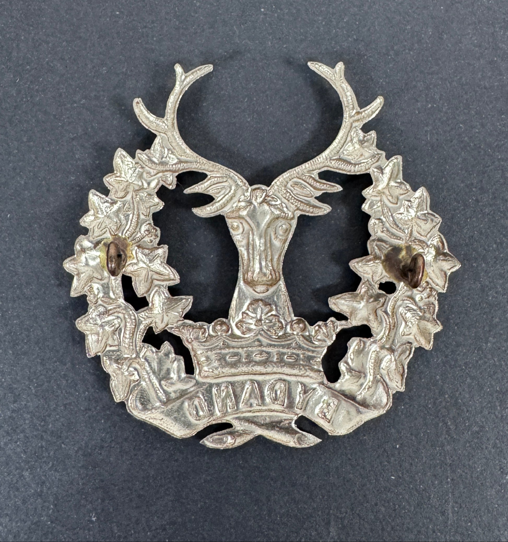 WW2 British Army Gordon Highlanders Bonnet Cap Badge – An original Glengarry bonnet badge of The Gordon Highlanders. Die s...