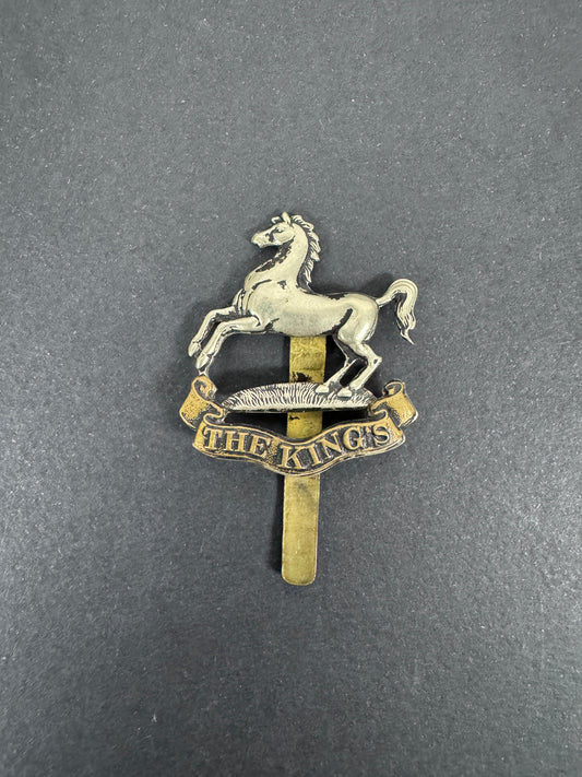 WW1 British Army King's Liverpool Regiment Blackened Cap Badge – An original other ranks forage cap badge of The King's Li...