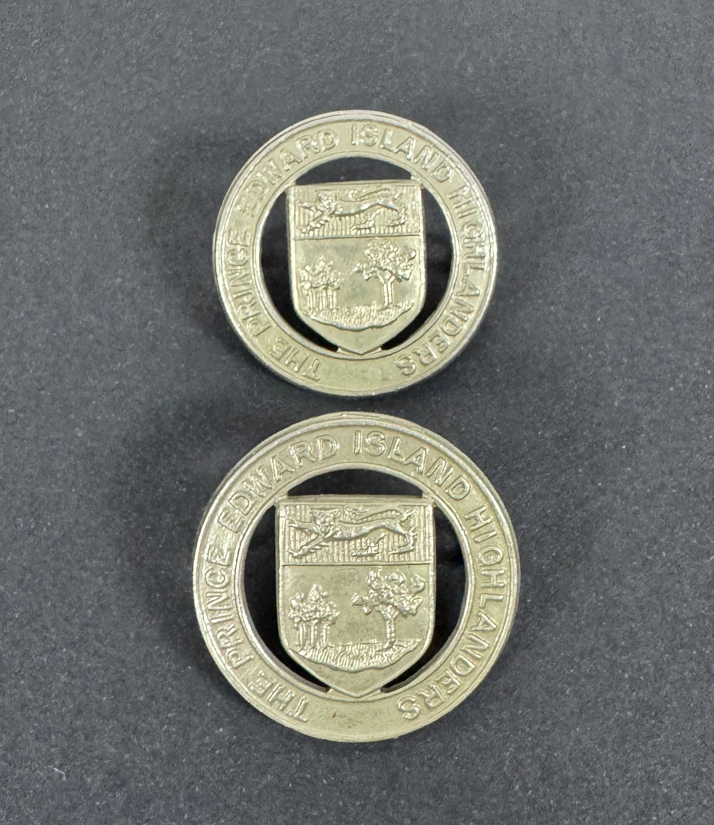 WW2 Canadian Army The Prince Edward Island Highlanders Uniform Collar Badges – An original pair of other ranks uniform col...