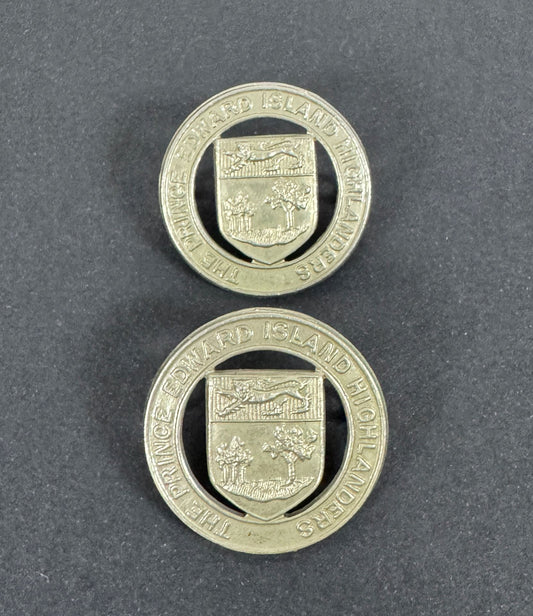 WW2 Canadian Army The Prince Edward Island Highlanders Uniform Collar Badges – An original pair of other ranks uniform col...