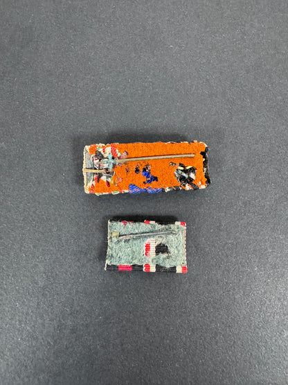 WW2 German Third Reich Medal Ribbon Bars – Two original medal ribbon bars of Third Reich Germany. A three-place bar of a