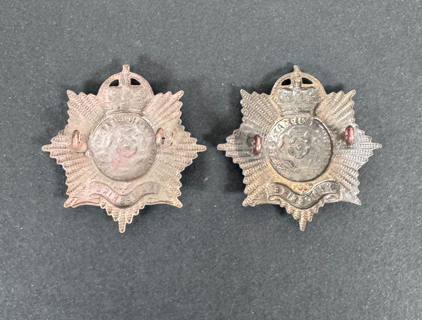 WW2 British Army Hampshire Regiment Officer's Collar Badges (Pair)