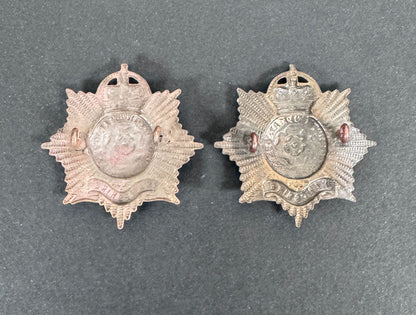 WW2 British Army Hampshire Regiment Officer's Collar Badges (Pair)