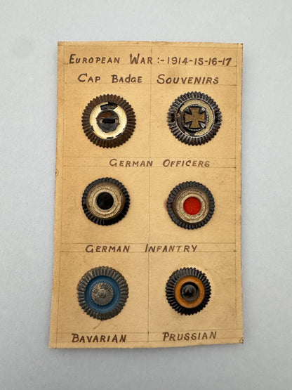 WW1 German Army Prussian Bavarian Cap Cockade Badges – A collection of WW1 era cap cockade badges of the Prussian and Bava...