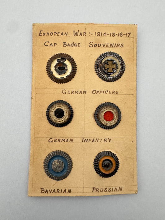 WW1 German Army Prussian Bavarian Cap Cockade Badges – A collection of WW1 era cap cockade badges of the Prussian and Bava...