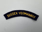 WW2 British Army Sussex Yeomanry Regiment Cloth Shoulder Title