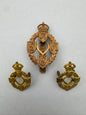 WW2 British Army REME Engineers Cap Badge & Collar Badges Set GAUNT