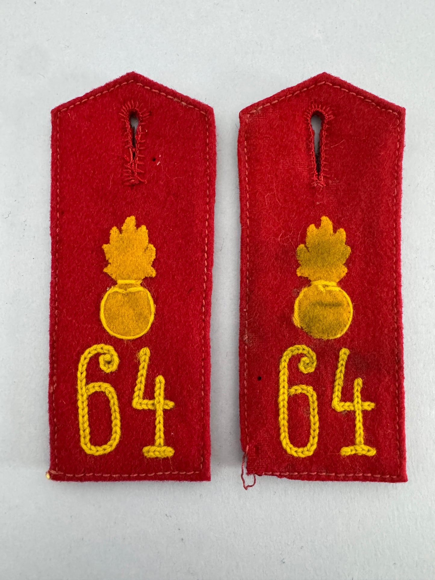 Imperial German Army 64th Artillery Regiment Shoulder Boards Epaulettes