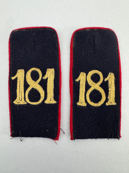 Imperial German Saxony Army 181st Infantry Regiment Shoulder Boards Epaulettes
