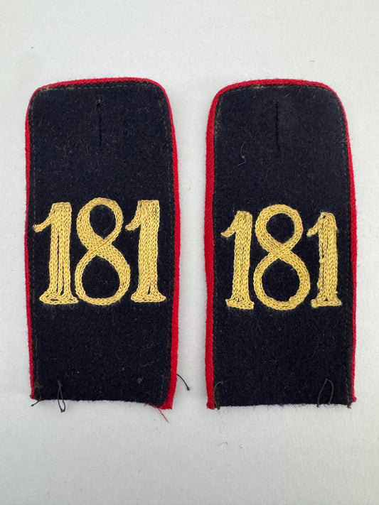 Imperial German Saxony Army 181st Infantry Regiment Shoulder Boards Epaulettes