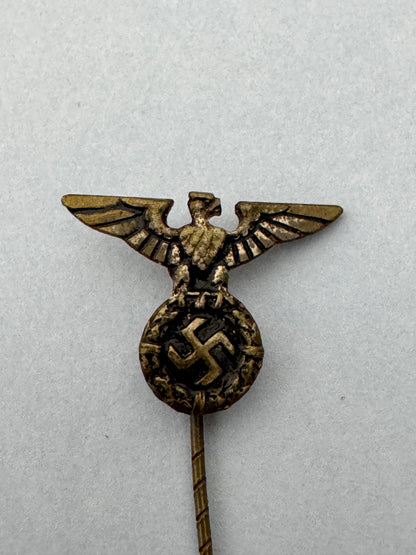 WW2 German Panzer Assault Badge & Other Stickpins – A trio of original stickpin miniature badges. A Panzer Assault Badge i...