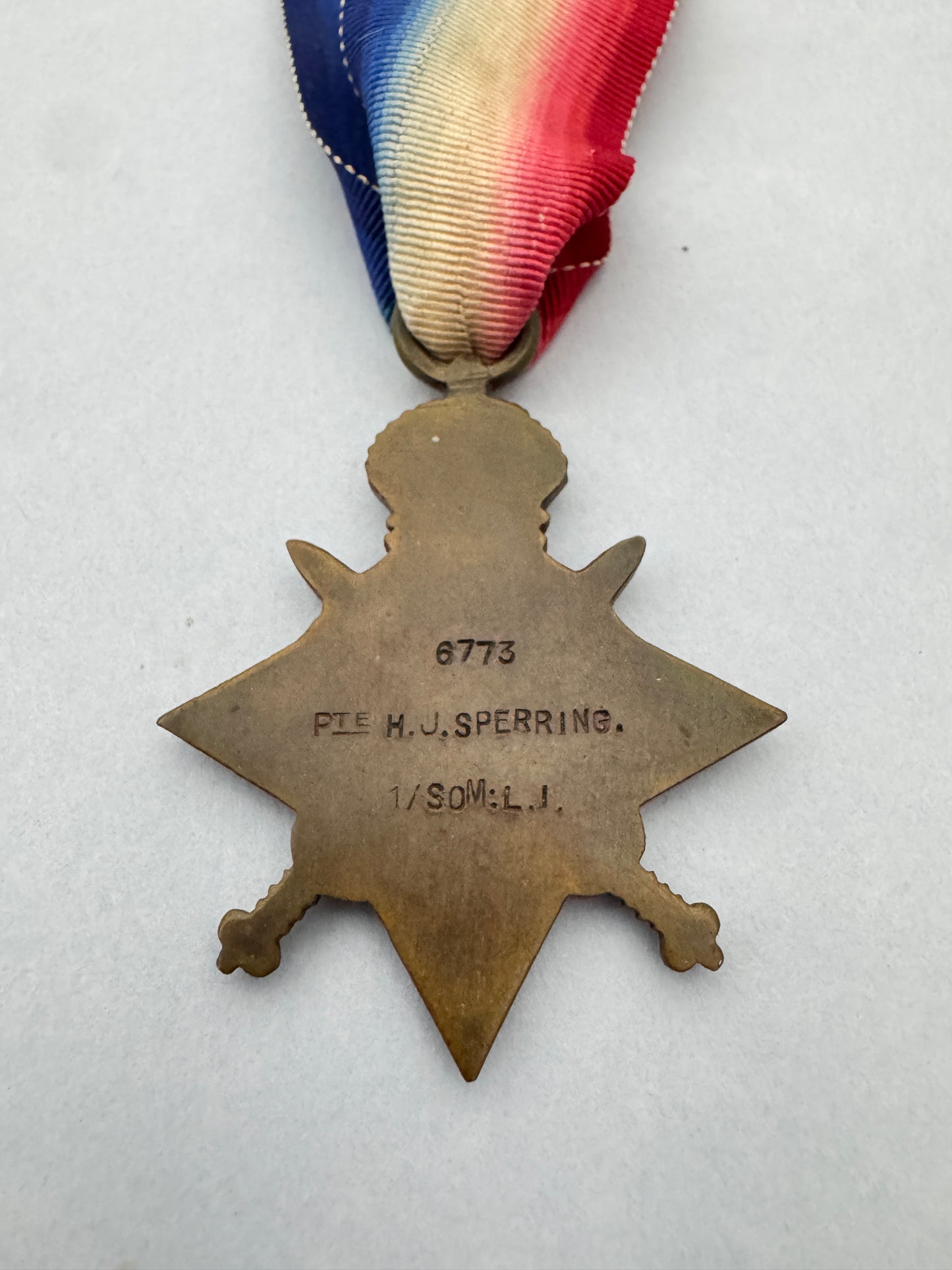 WW1 British Army BEF 1914 Mons Star - Somerset Light Infantry Regiment