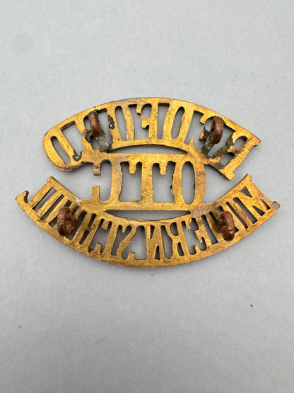 WW2 British Army Bedford Modern School Officer Training Corps Shoulder Title