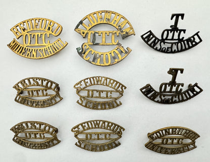 British Army Officer Training Corps Shoulder Titles WW1 WW2 Military School