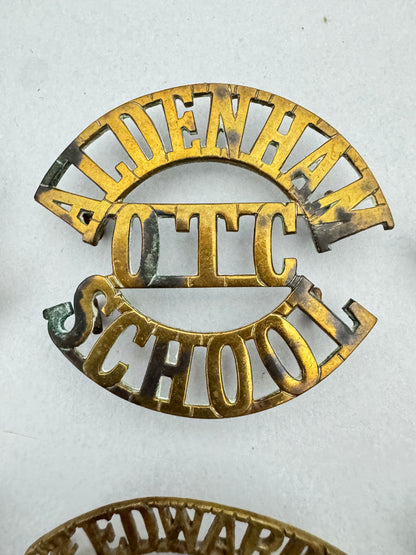 British Army Officer Training Corps Shoulder Titles WW1 WW2 Military School
