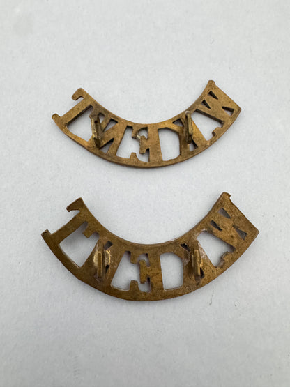 WW1 British Army West Kent Yeomanry Shoulder Titles (Pairs)