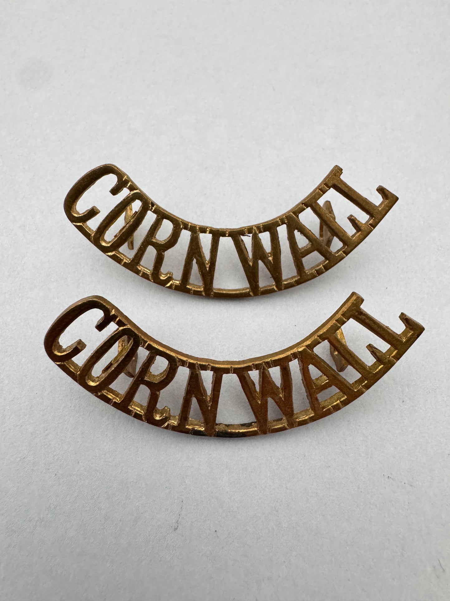 WW1 British Army Duke of Cornwall Light Infantry Shoulder Title Badges