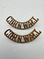 WW1 British Army Duke of Cornwall Light Infantry Shoulder Title Badges