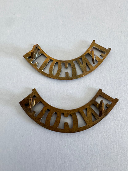 WW1 WW2 British Army Lincolnshire Regiment Shoulder Title Badges