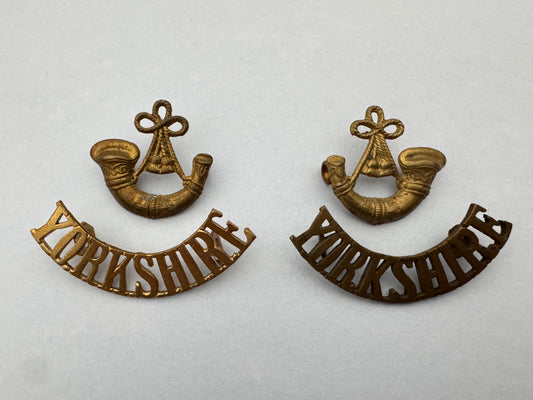 WW1 British Army King's Own Yorkshire Light Infantry Regiment Shoulder Titles