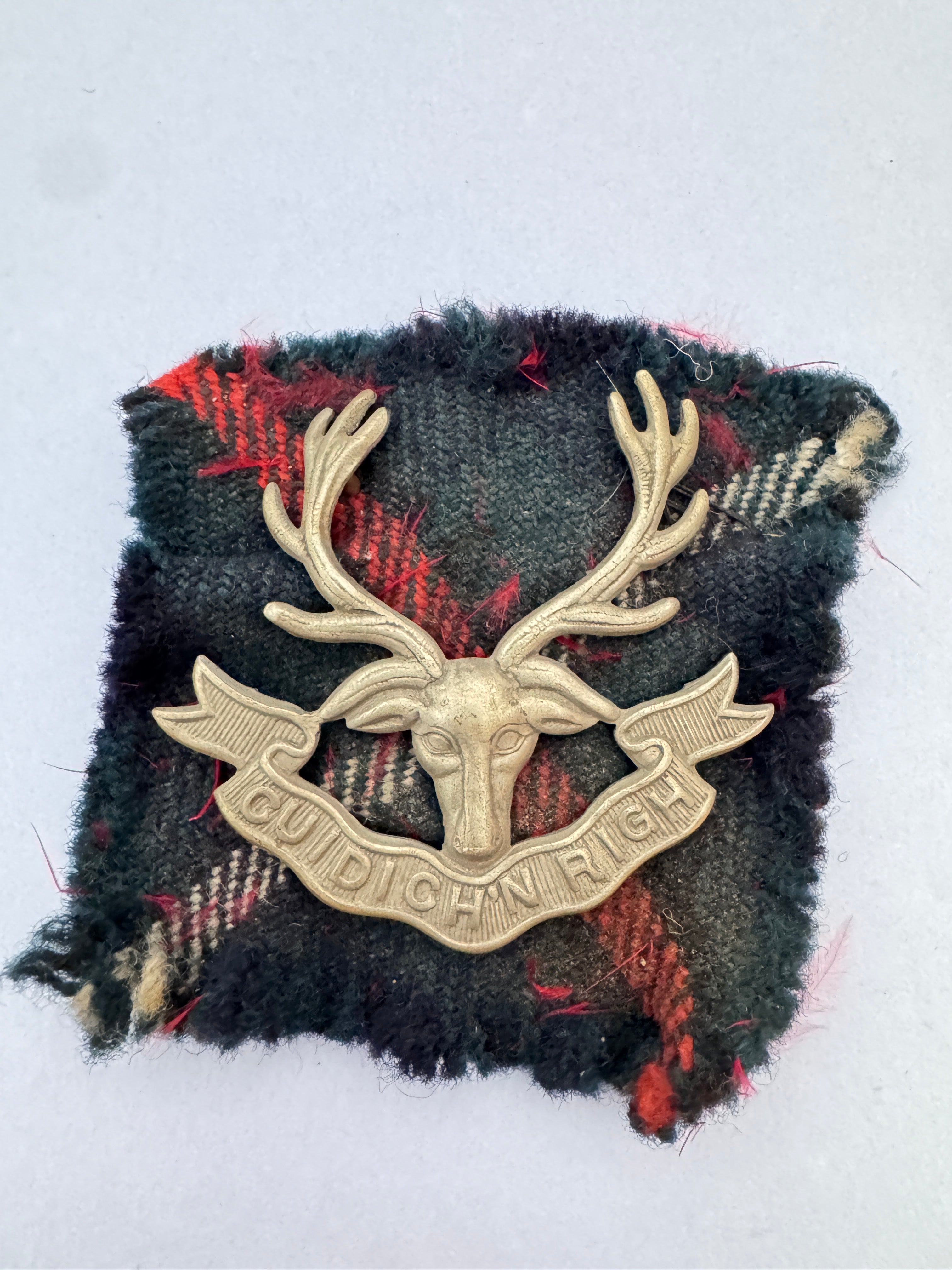 WW2 British Army Seaforth Highlanders Glengarry Cap Badge & Tartan ...