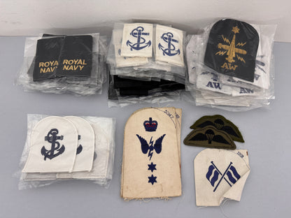 British Royal Navy Seaman Insignia - epaulettes, trade badges, parachute badge