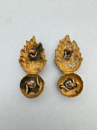 WW1 British Army Royal Scots Fusiliers Collar Badges