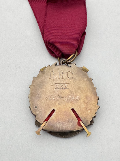 German rowing club 25 year long service medal PRC 1884-1909