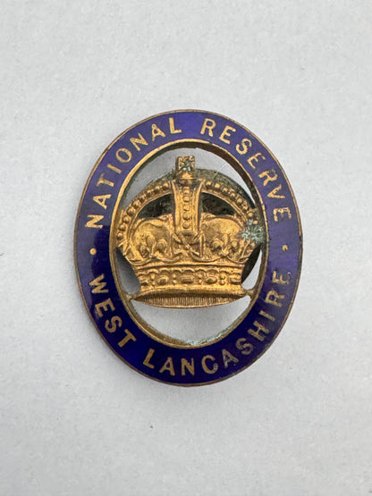 WW1 British National Reserve WEST LANCASHIRE Lapel Badge