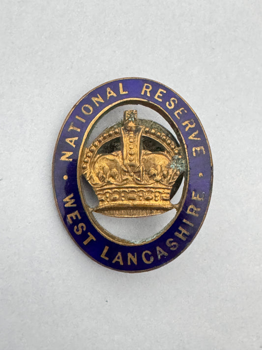 WW1 British National Reserve WEST LANCASHIRE Lapel Badge