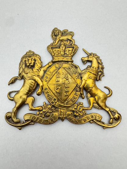 Antique Victorian British Royal Coat of Arms Plaque