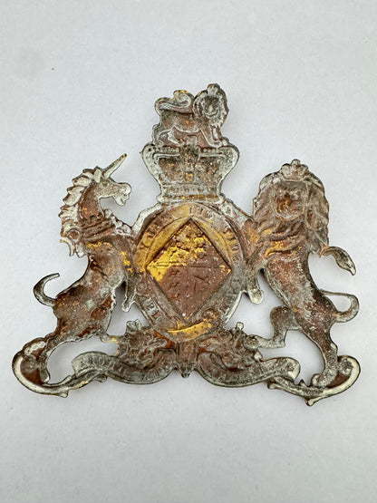 Antique Victorian British Royal Coat of Arms Plaque