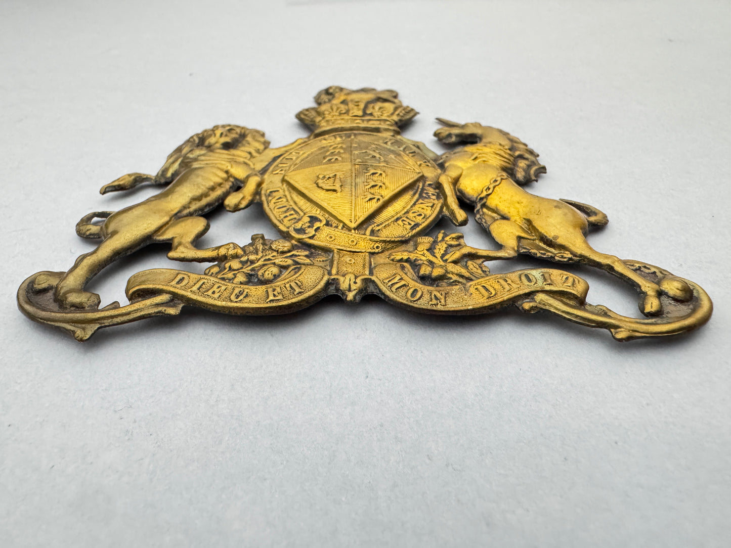 Antique Victorian British Royal Coat of Arms Plaque