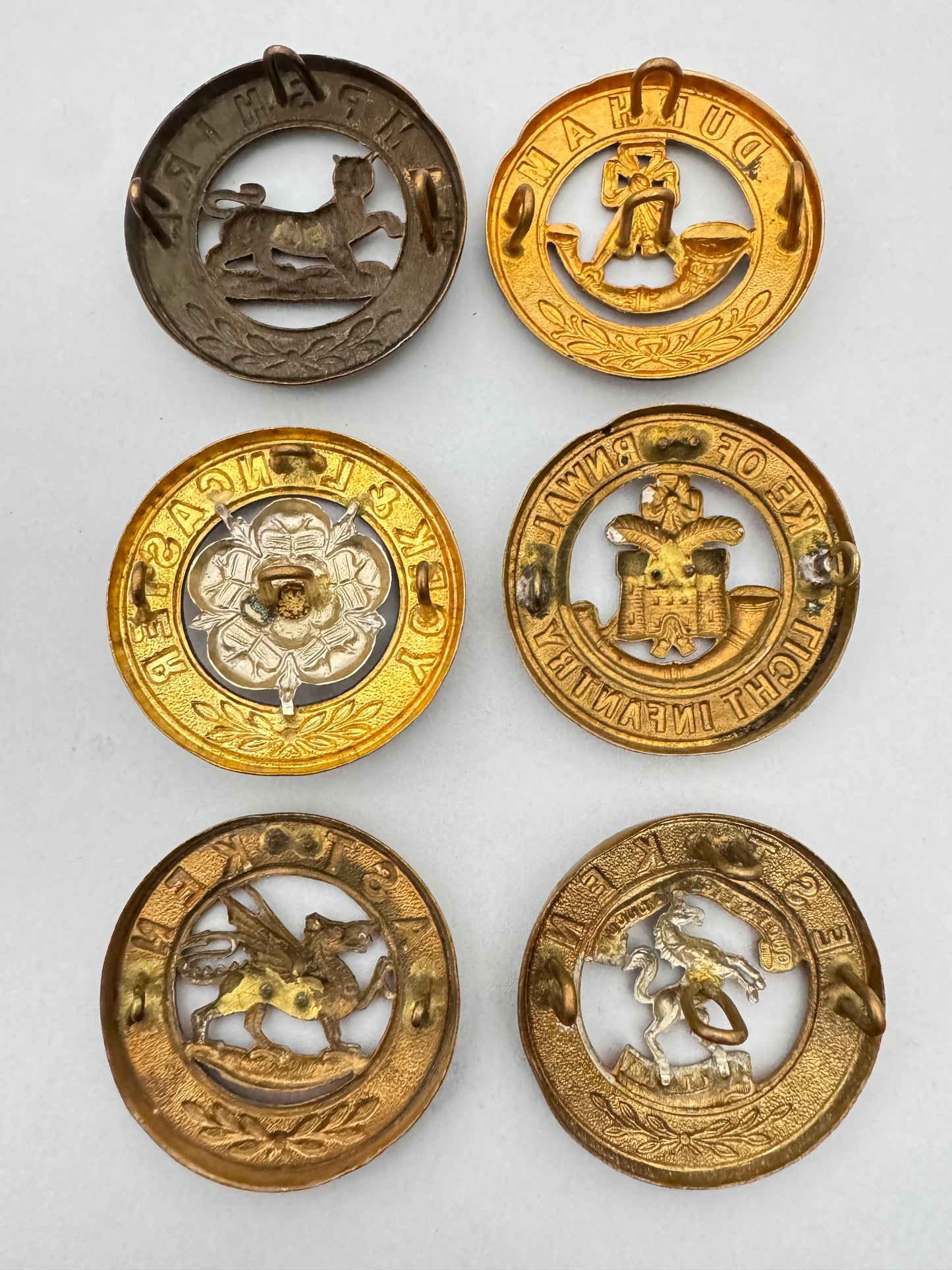 British Army Infantry Helmet Plate Centre Badges (6)