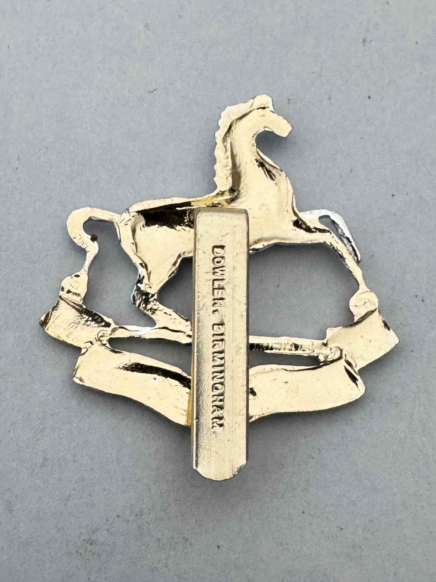 Post WW2 British Army King's Liverpool Regiment Staybrite Anodised Cap Badge