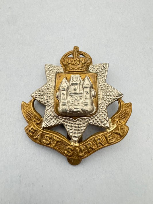 WW1 British Army East Surrey Regiment Cap Badge