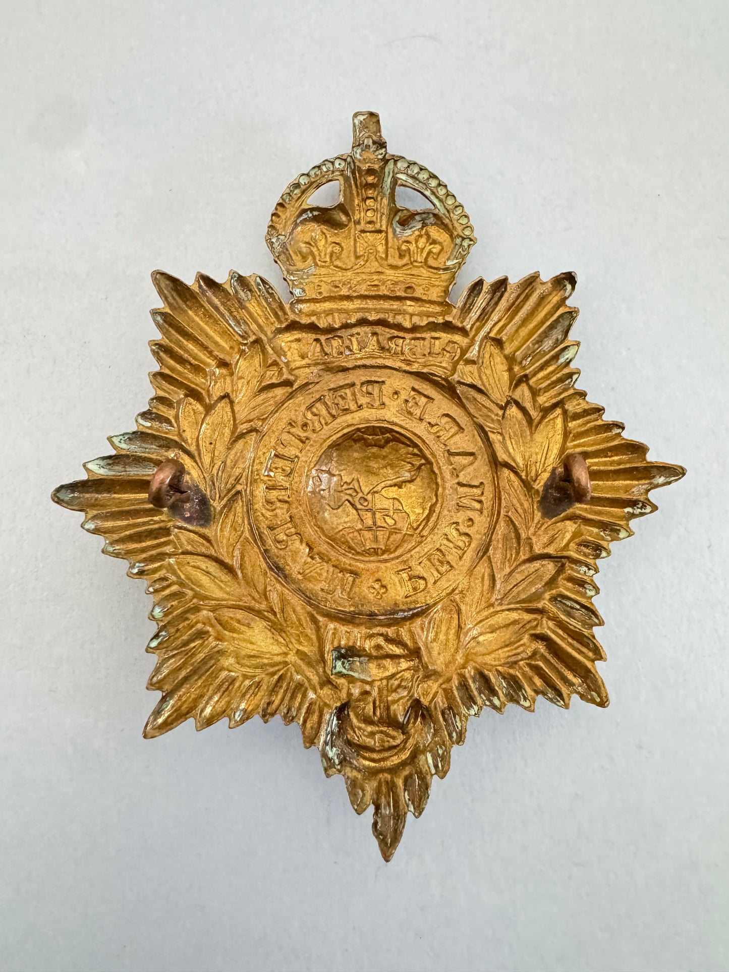 WW2 British Royal Marines Pith Helmet Badge