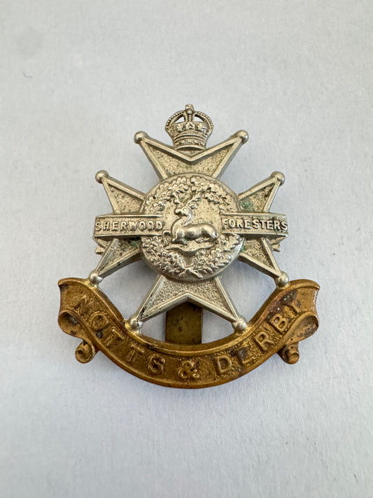 WW2 British Army Sherwood Foresters (Notts & Derby Regiment) Cap Badge