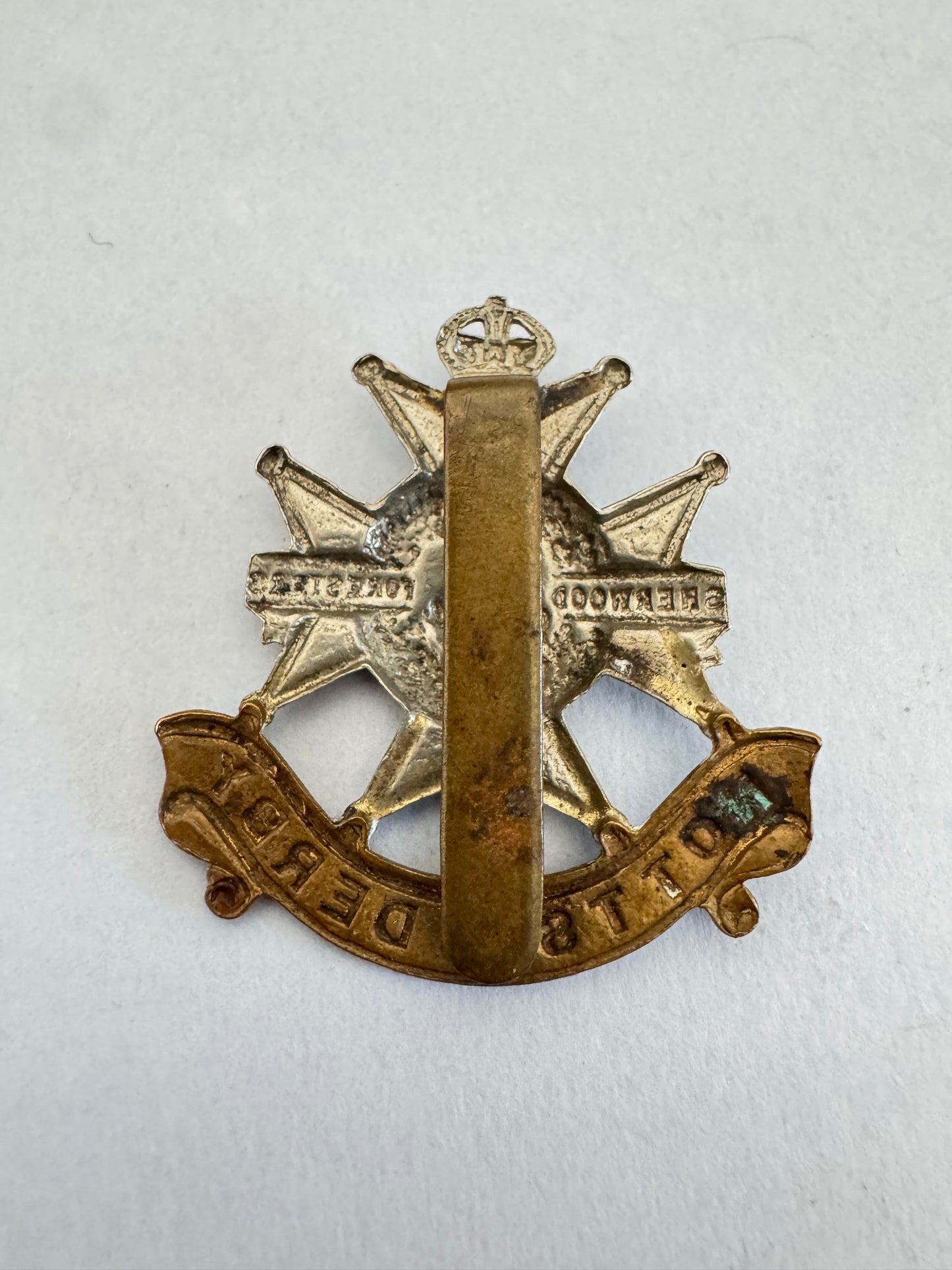 WW2 British Army Sherwood Foresters (Notts & Derby Regiment) Cap Badge