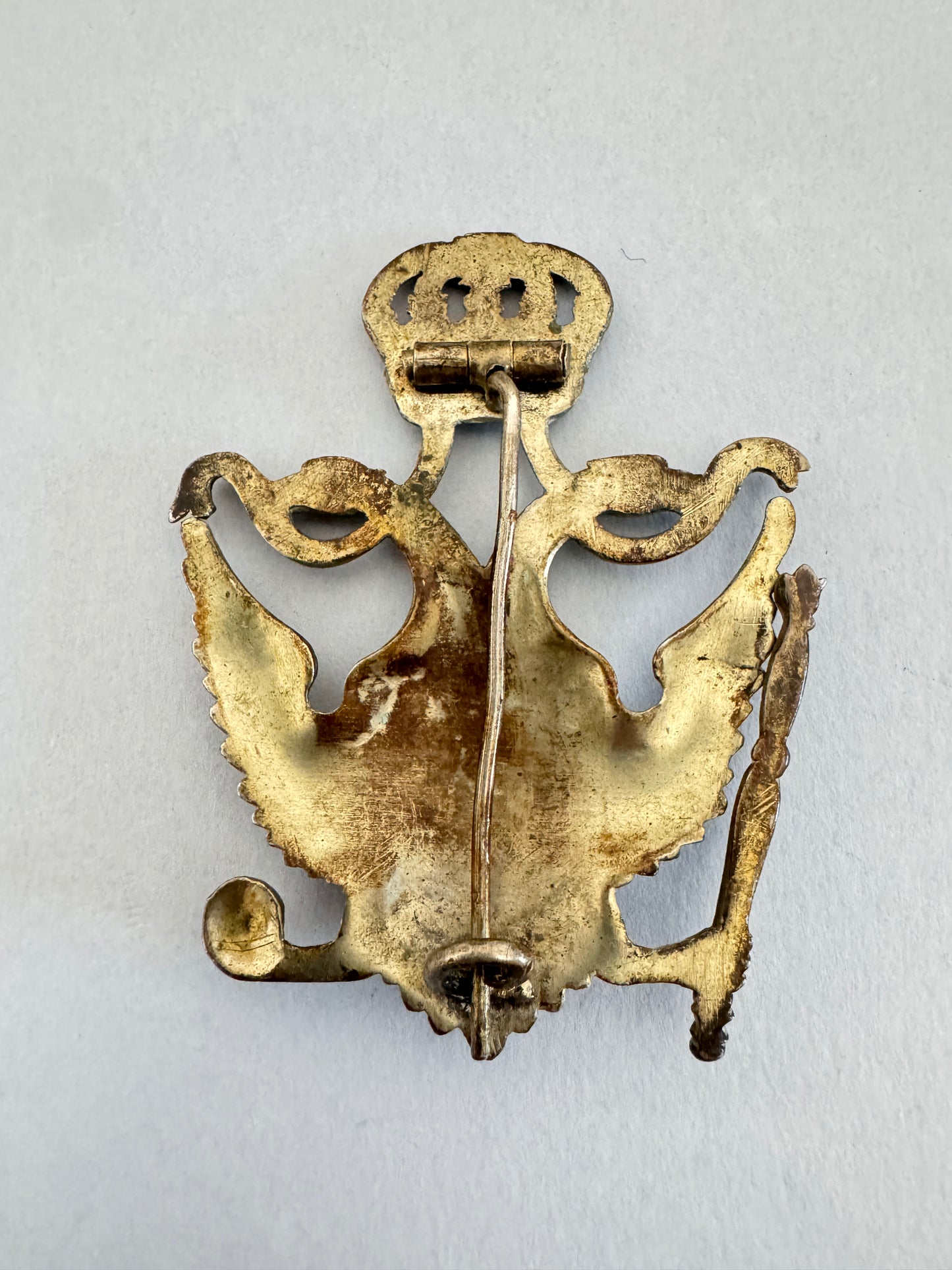 Antique Masonic Double Headed Eagle Pin Badge
