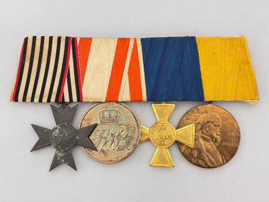 WW1 Imperial German Prussian Officer's Mounted Medal Bar