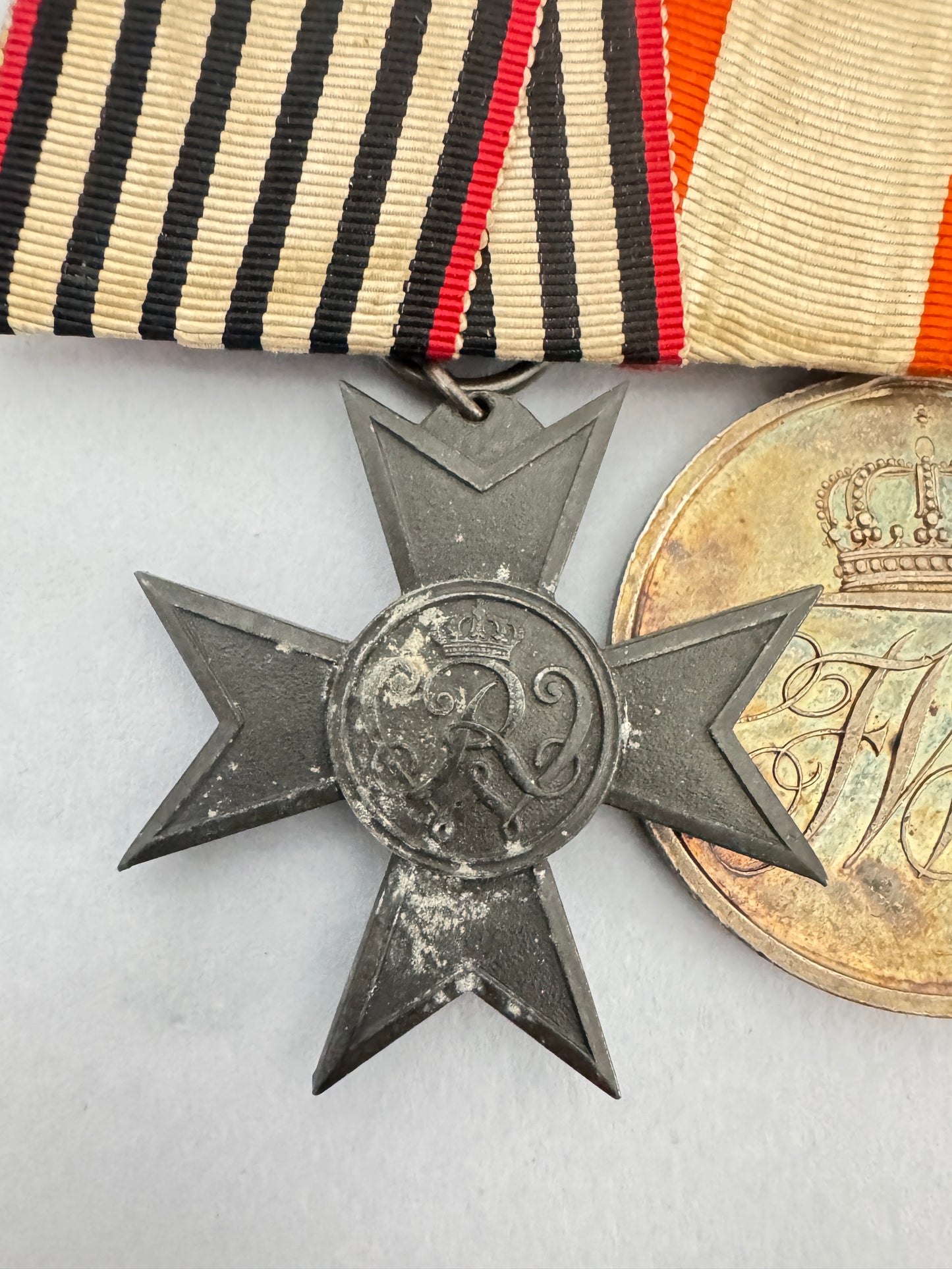 WW1 Imperial German Prussian Officer's Mounted Medal Bar
