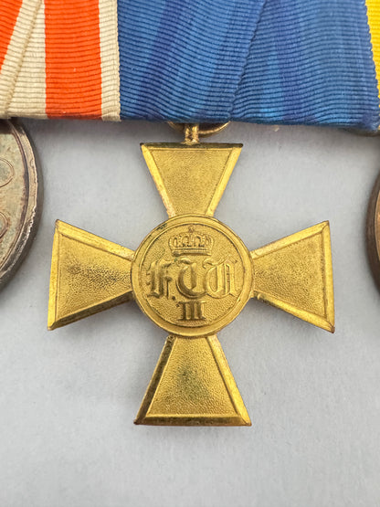 WW1 Imperial German Prussian Officer's Mounted Medal Bar