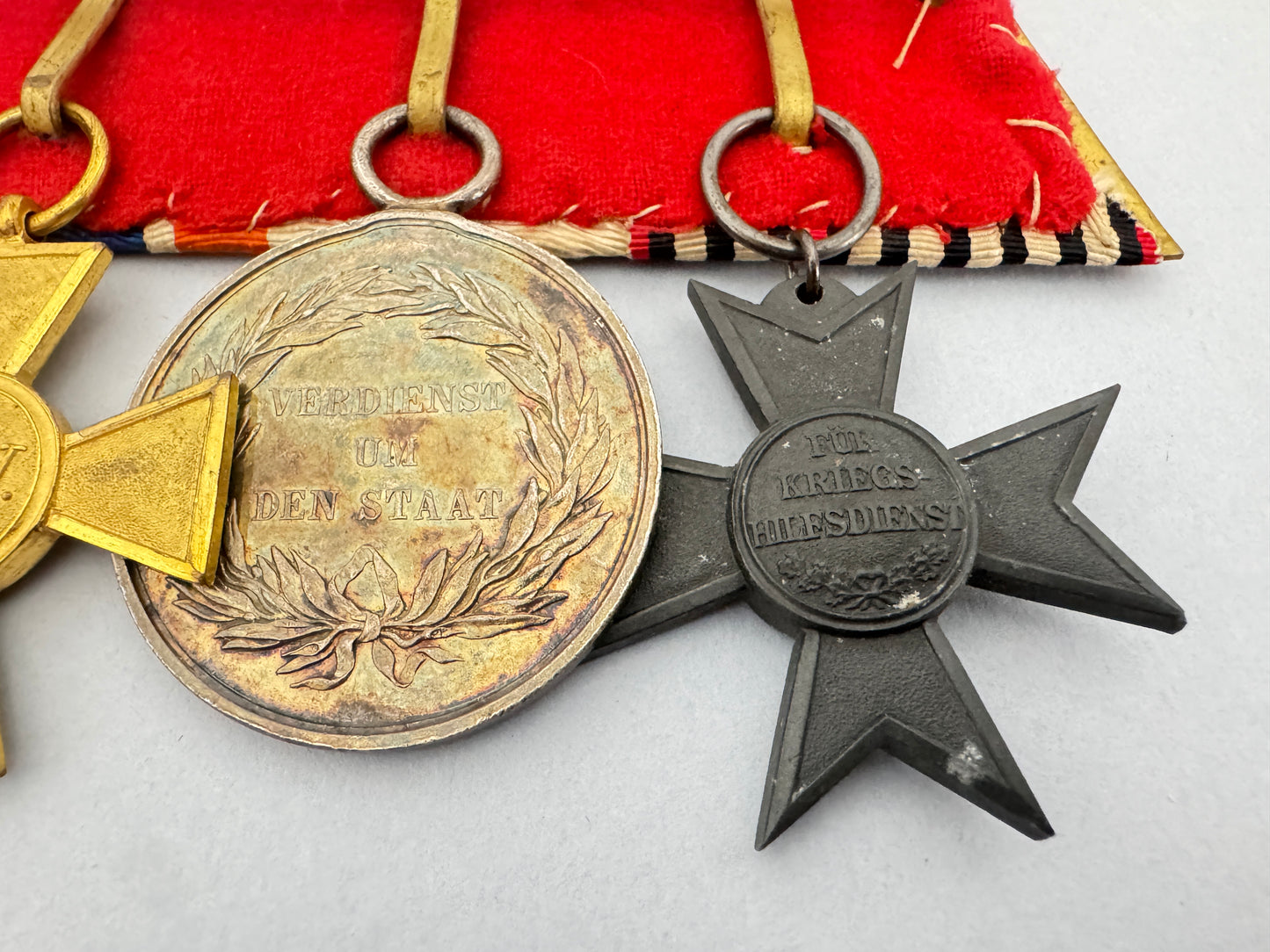 WW1 Imperial German Prussian Officer's Mounted Medal Bar