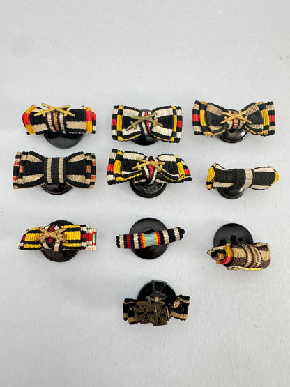 WW1 German Prussian Medal Lapel Ribbon Button Bow Collection - Iron Cross