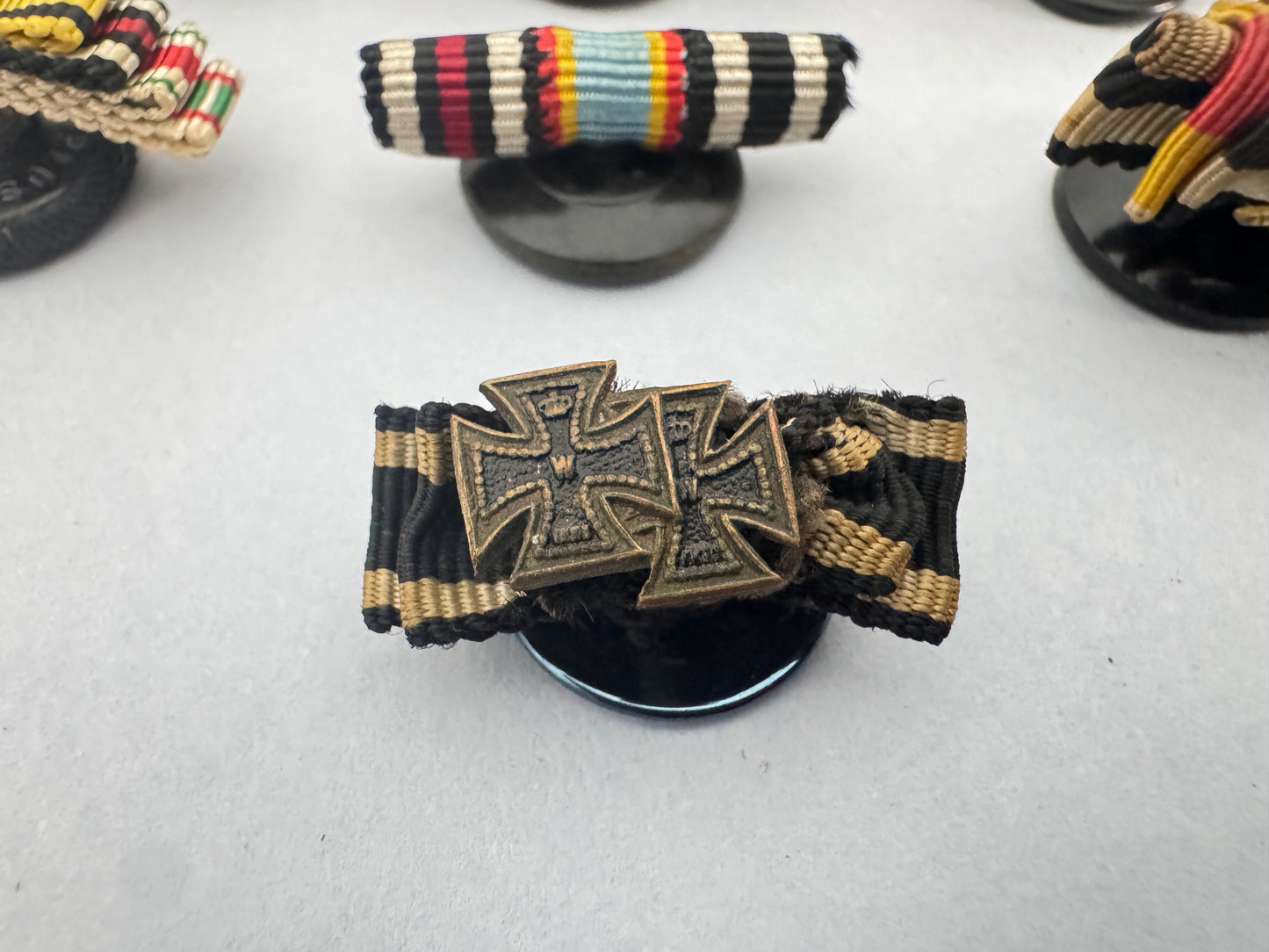 WW1 German Prussian Medal Lapel Ribbon Button Bow Collection - Iron Cross