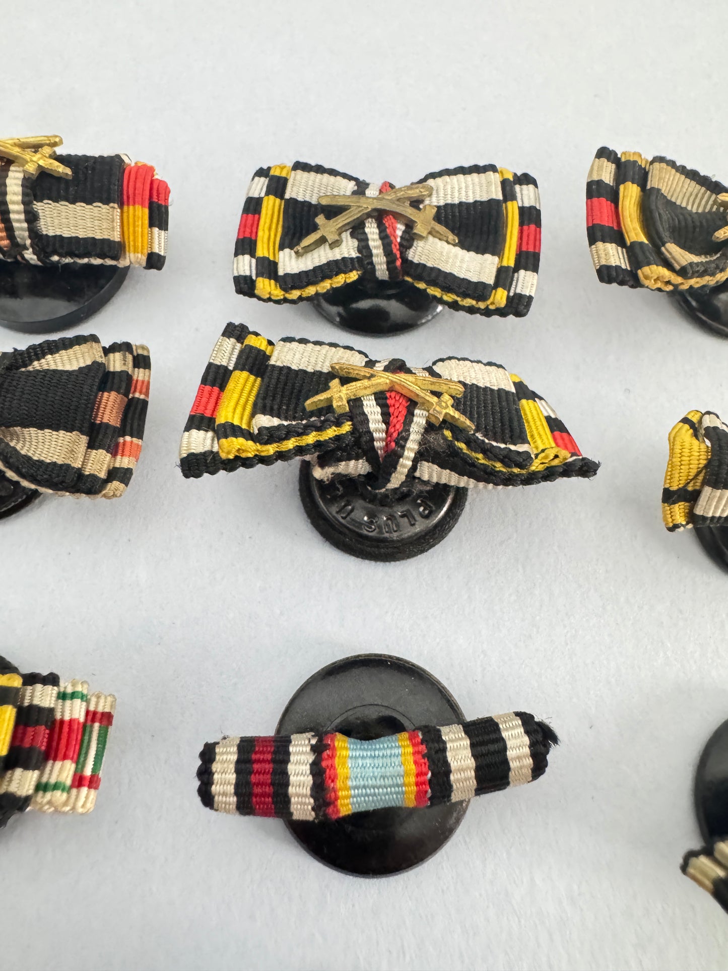 WW1 German Prussian Medal Lapel Ribbon Button Bow Collection - Iron Cross