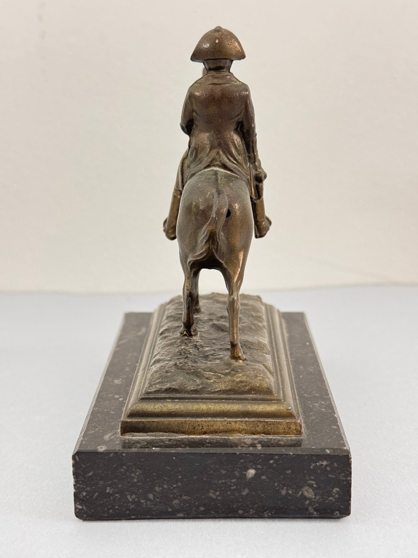 Vintage Bronze and Marble Statue Napoleon Bonaparte on Horseback
